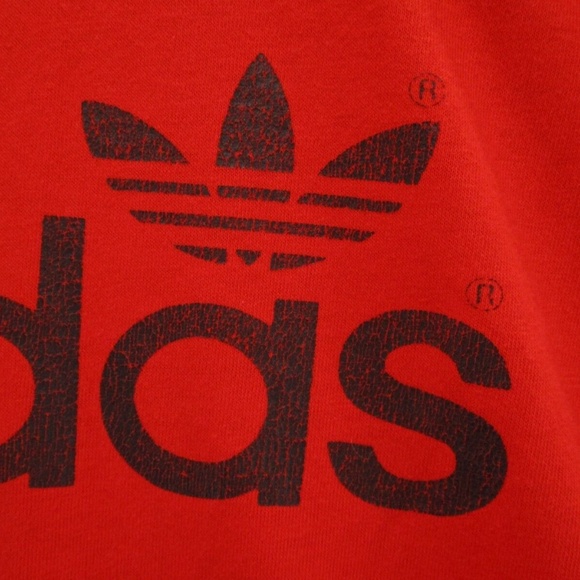 Adidas Shirt Adult Medium Vintage 1970s Silent Ringer Spellout Logo Orange Mens - Picture 8 of 14